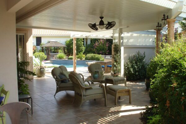 Solid Patio cover installed in Sacramento, CA