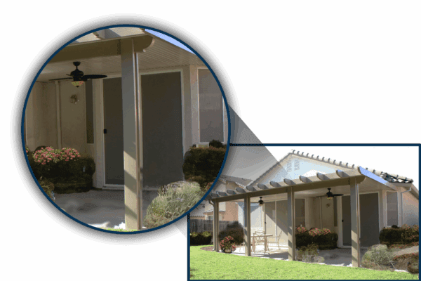 Close up of Flat Aluminum Standard Posts installed in Rancho Cordova, CA