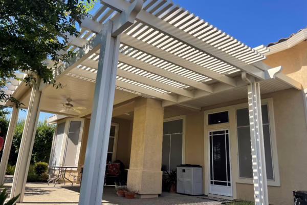 Lattice Patio Cover with Aluminum Posts in Granite Bay, CA