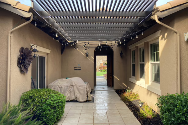 Lattice patio Cover installed on a Walkway in Rancho Cordova, CA