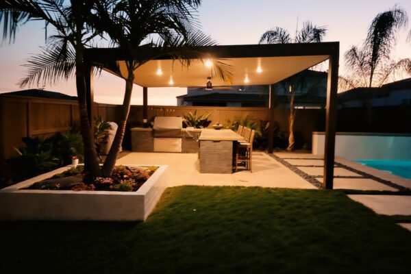 Outdoor living space featuring durable, low-maintenance aluminum posts installed in Roseville, CA
