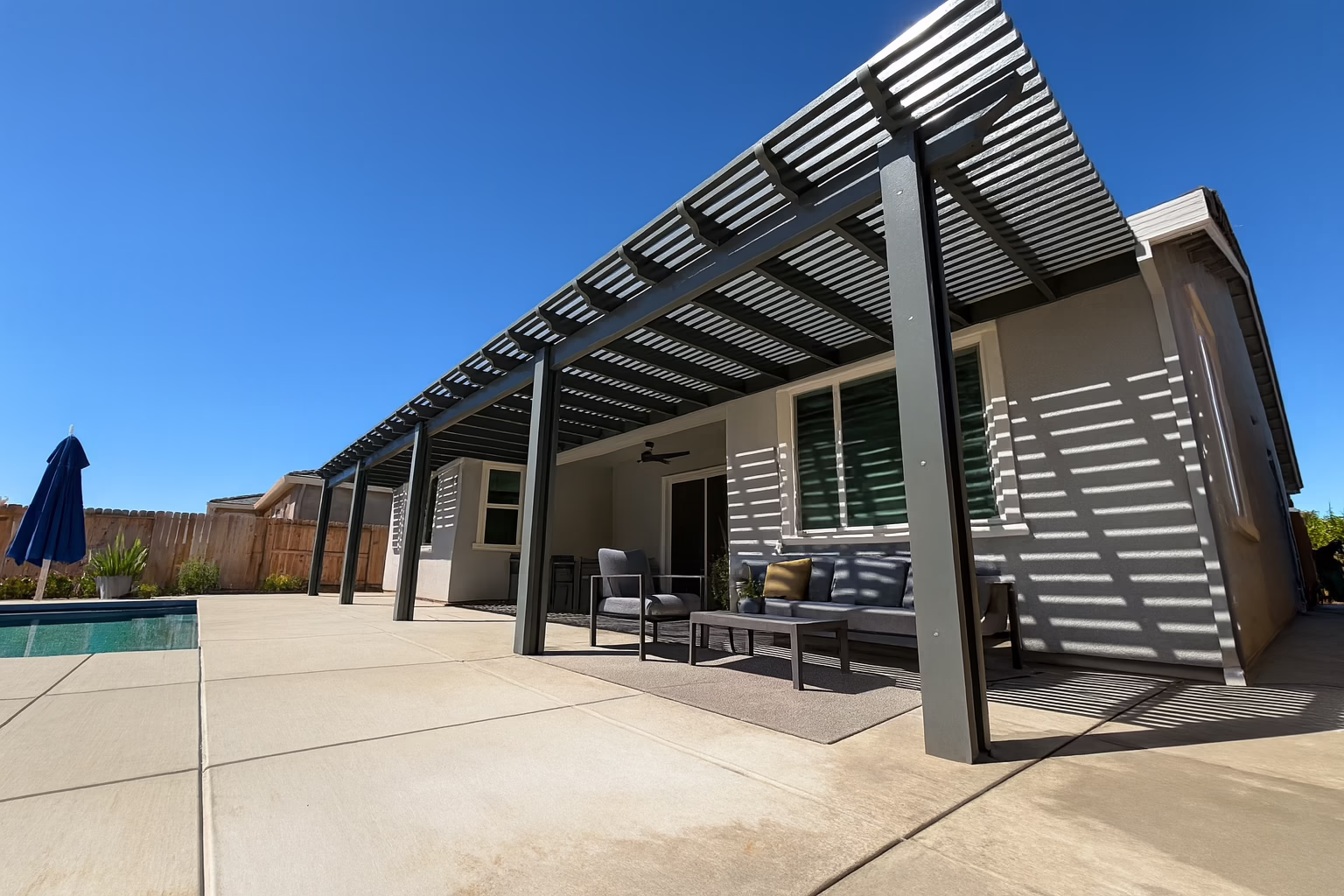 Lattice Weather Wood Patio cover installed in Rio Linda, CA
