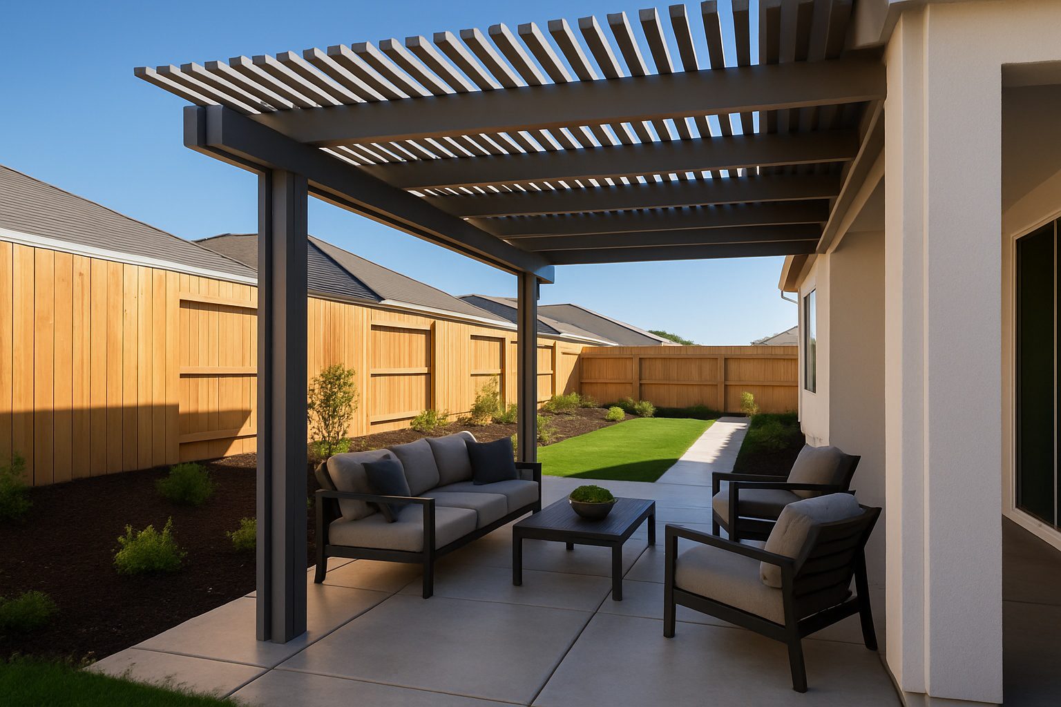 Lattice Combination Patio Cover Design installed in Winters, CA